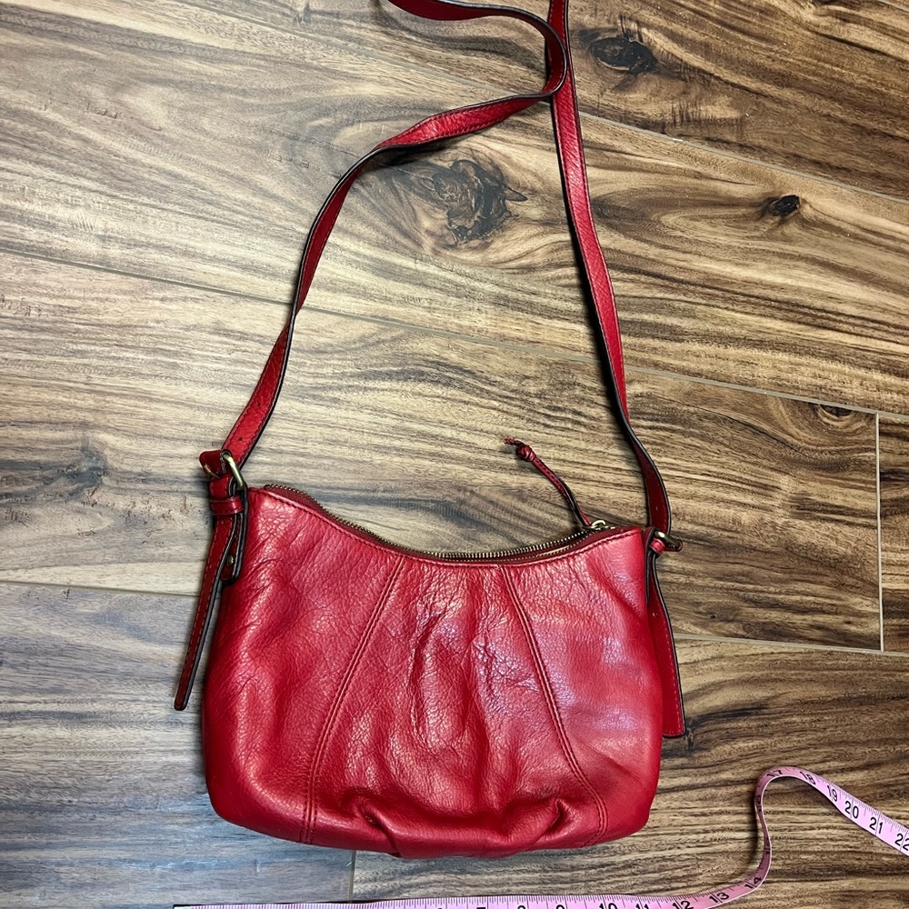 - Lucky red leather shoulder bag - Picture 7 of 8
